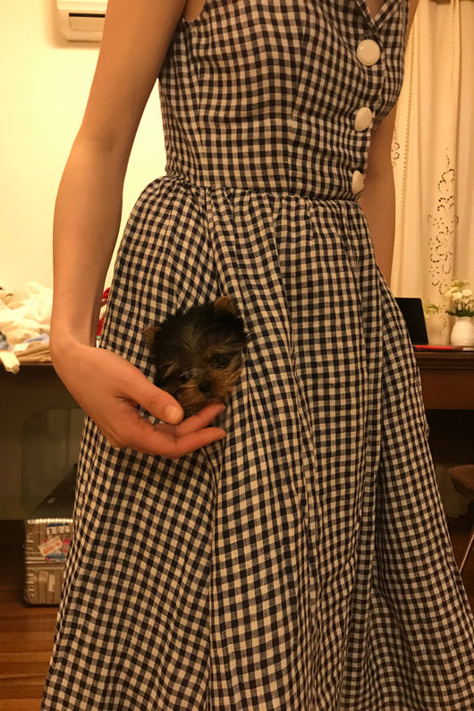 Vestido Camisero Vintage sin Mangas con Solapa - Image 9
