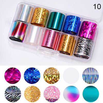 Papel Transfer Láser para Uñas - 50 Stickers Estrella en 10 Colores Variados - Image 10