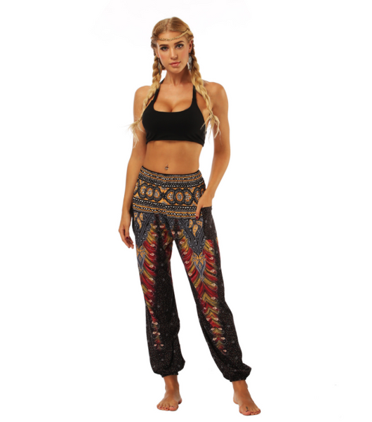Pantalones Harem Estampados Digitales con Cintura Elástica Suelta - Image 5