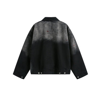 Chaqueta Denim Vintage Desgastada Estilo Retro Americano - Image 16
