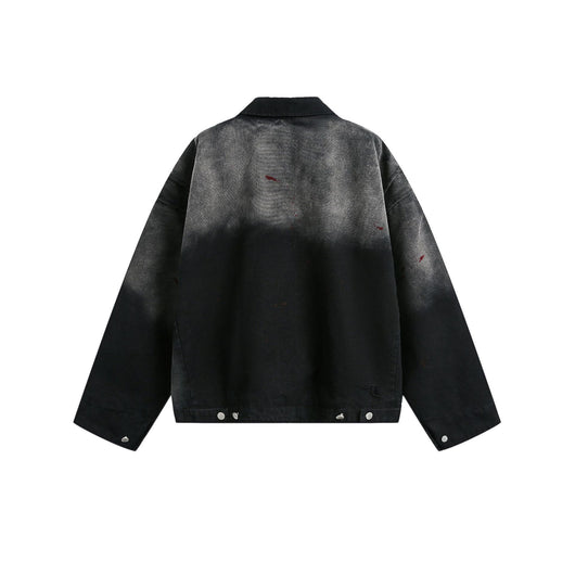 Chaqueta Denim Vintage Desgastada Estilo Retro Americano - Image 16