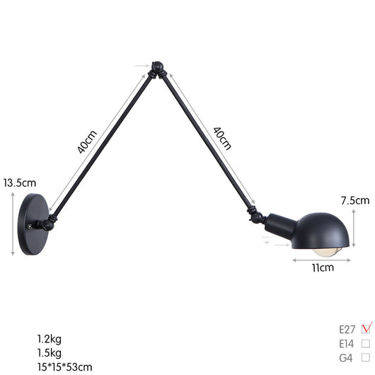 Lámpara de Pared Industrial de Hierro Forjado con Brazo Extensible para Restaurante y Bar - Image 17
