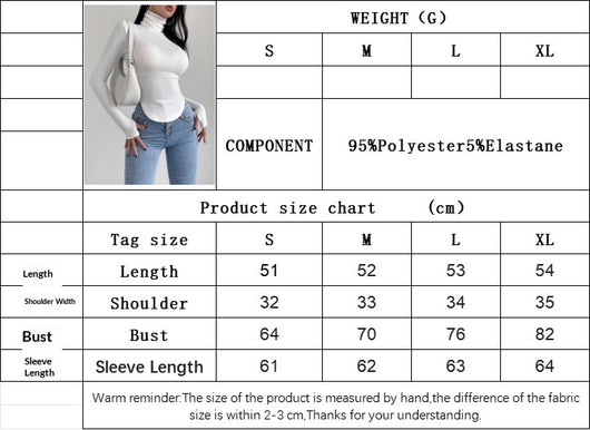 Blusa Ajustada de Cuello Alto Sexy y Elegante para Otoño e Invierno - Image 8