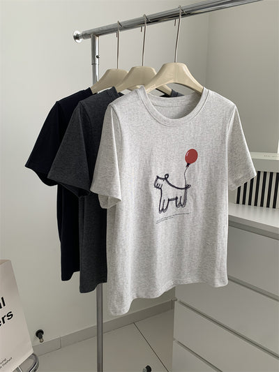 Camiseta Holgada para Mujer con Estampa de Cachorro Globo - Image 5