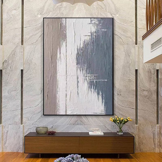 Cuadro Abstracto Moderno en Lienzo - Arte Texturizado Gris para Sala de Estar - Image 6
