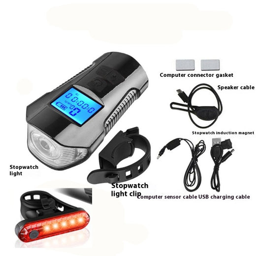 Luz Frontal para Bicicleta USB con Altavoz y Velocímetro - Image 21