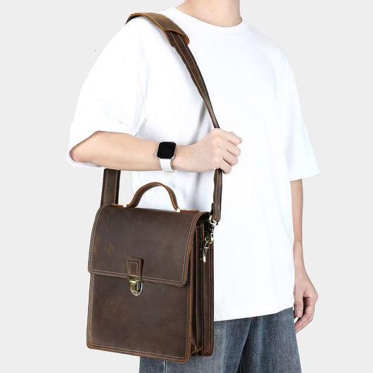 Bolsa Mensajera Vertical de Gran Capacidad con Diseño Cuadrado para Hombre - Image 7