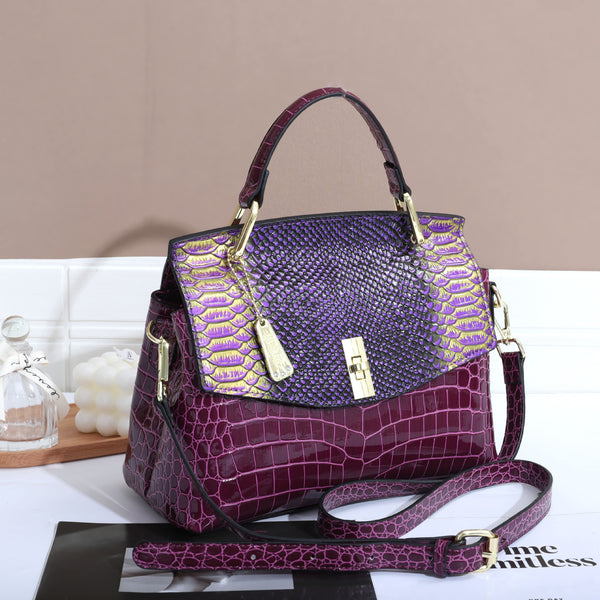 Bolso Crossbody Mujer Patrón Serpiente y Cocodrilo Multicolor