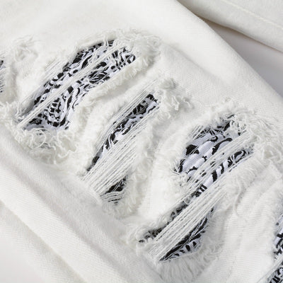 Jeans Rotos Blancos con Detalle de Flor de Marañón - Image 16