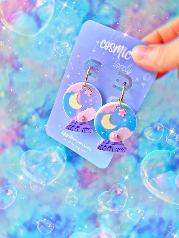 Iridescent Cutie Crystal Ball Earrings - Tekeno