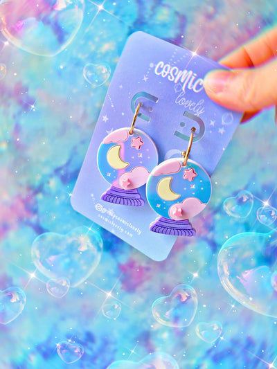 Iridescent Cutie Crystal Ball Earrings - Tekeno