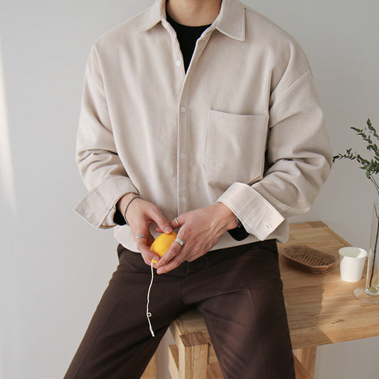 Camisa de Pana Manga Larga para Hombre - Abrigo Casual