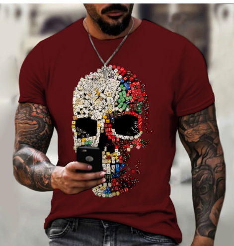 Playera Calavera 3D para Hombre - Diseño Moderno y Casual