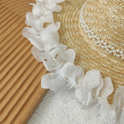 Sombrero de Paja Plano con Encaje de Perlas para Mujer - Image 17