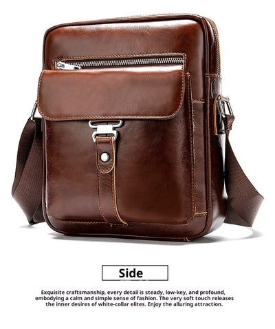 Bolso Mensajero de Cuero Vintage para Hombre - Piel Vacuna Premium - Image 13