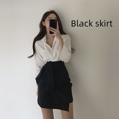 Conjunto de Dos Piezas: Blusa y Falda Talle Alto Evasé Reductora - Image 15