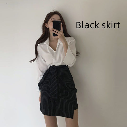 Conjunto de Dos Piezas: Blusa y Falda Talle Alto Evasé Reductora - Image 15