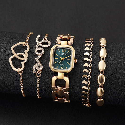 Reloj Cuadrado Elegante para Mujer con Pulsera Corazón - Image 16