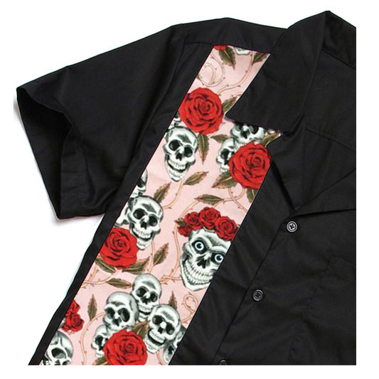 Camisa Retro de Manga Corta con Estampado Calavera y Parches para Hombre - Image 2