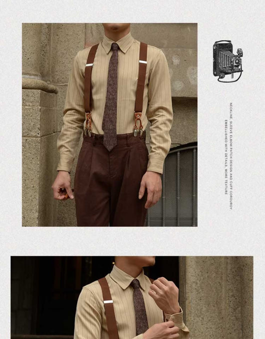Camisa Vintage a Rayas para Hombre - Primavera y Otoño - Image 10