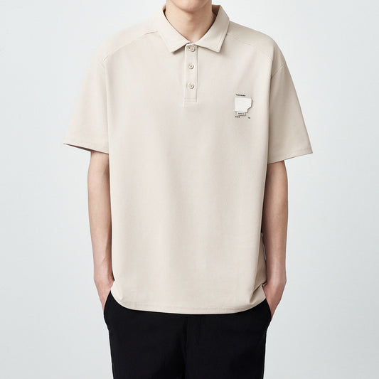 Polo Manga Corta Textura Waffle Oversize para Hombre 240g