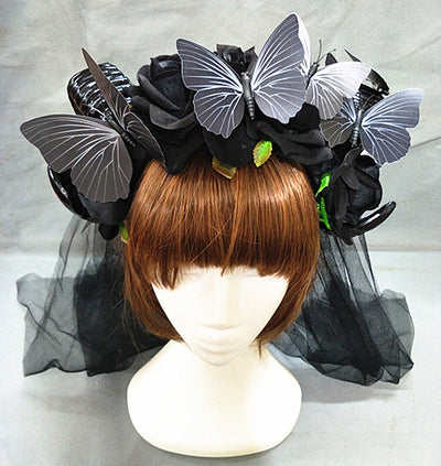 Tocado Lolita Rosa Oscuro Shofar - Diadema de Cosplay - Image 10