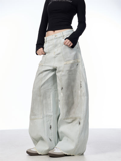 Pantalones Vaqueros Retro Sueltos Desgastados con Efecto Vintage - Image 19