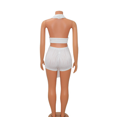 Conjunto Dos Piezas Blusa Escotada con Pliegues y Pantalón con Borlas - Image 9