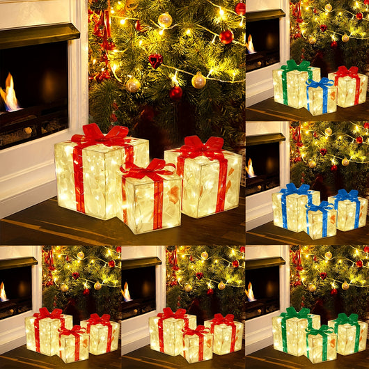 Caja de Regalo Navideña Plegable 3 Piezas con Luces LED - Image 15
