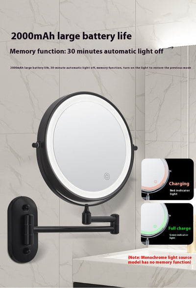 Espejo de Baño con Luz LED Plegable Doble Cara sin Perforación - Image 12