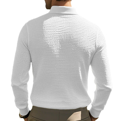 Polo Casual de Manga Larga Slim Fit con Textura Waffle - Image 47