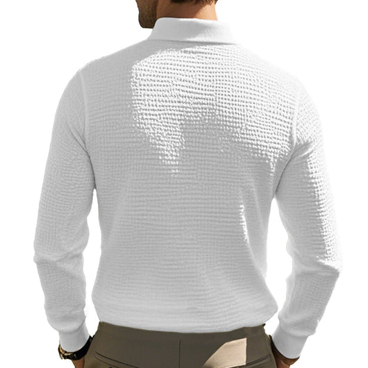 Polo Casual de Manga Larga Slim Fit con Textura Waffle - Image 47