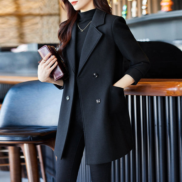 Blazer Doble Botonadura Mujer - Abrigo Elegante Otoño Invierno