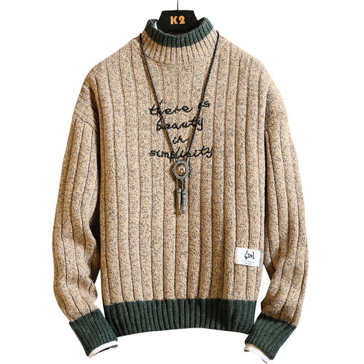 Suéter con Cuello Alzado y Bordados Decorativos - Image 8