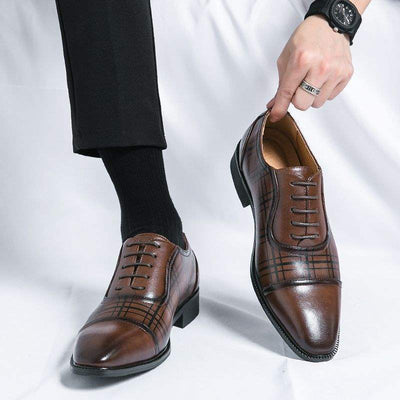 Zapatos de Cuero Ejecutivos Estilo Británico Punta Cuadrada Transpirables - Image 5