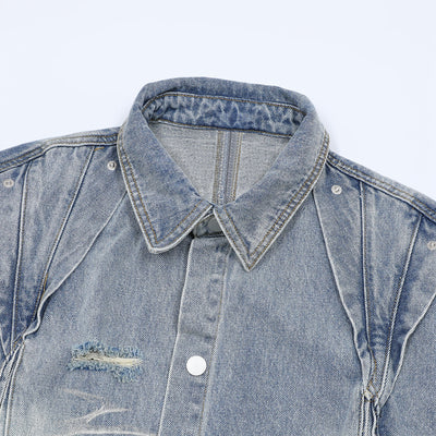 Conjunto de Camisa Vaquera Workwear Desgastada con Estilo Urbano - Image 25