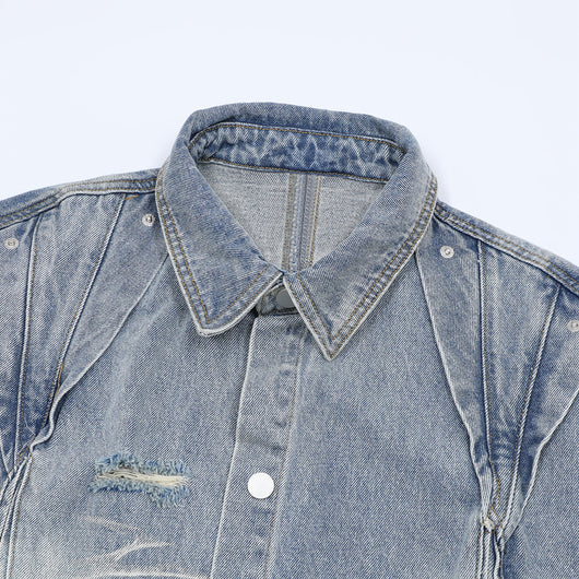 Conjunto de Camisa Vaquera Workwear Desgastada con Estilo Urbano - Image 25