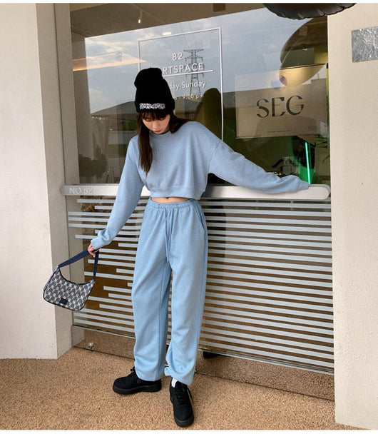 Conjunto Deportivo Casual: Suéter Manga Larga Cuello Redondo + Pantalón con Protección - Image 8