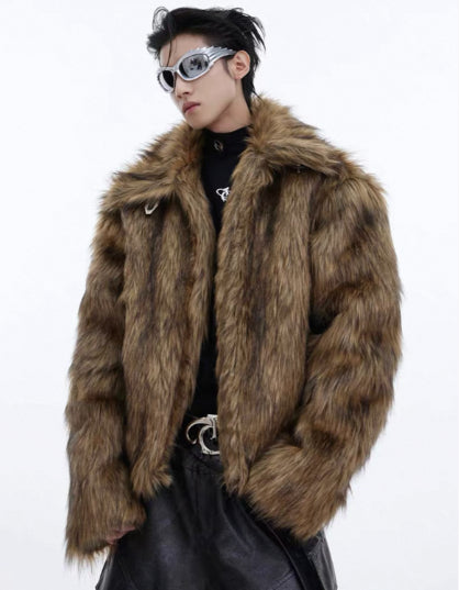 Abrigo de Piel Sintética para Hombre Otoño e Invierno - Image 4