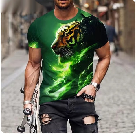 Camiseta 3D Hombre Estampado León Feroz - Diseño Personalidad Fashion - Image 17
