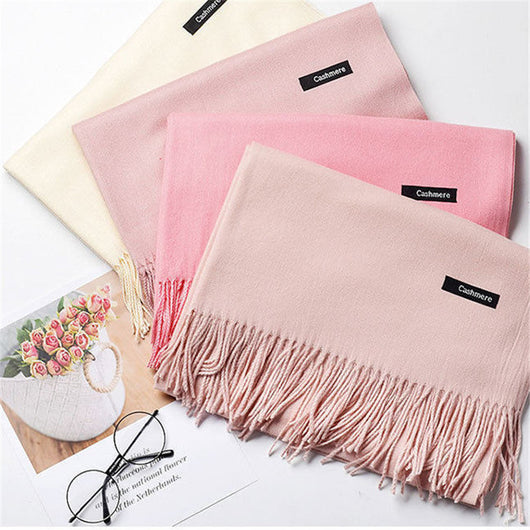Chal Ligero con Borlas y Colores Sólidos para Mujer - Image 33