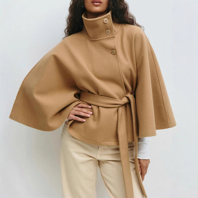 Abrigo Gabardina Cuello Alto Mujer - Diseño Minimalista - Image 4