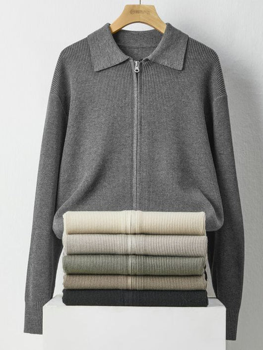 Cardigan de Lana con Cierre para Hombre - Suéter Tipo Saco Elegante - Image 14