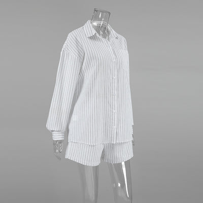 Camisa Manga Larga a Rayas Blancas - Dos Piezas Cómoda - Image 17