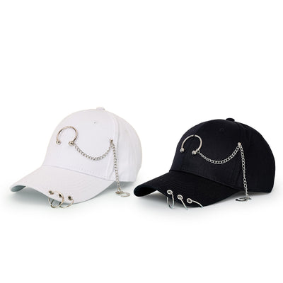Gorra de Béisbol Ala Ancha con Cadena Decorativa - Image 9