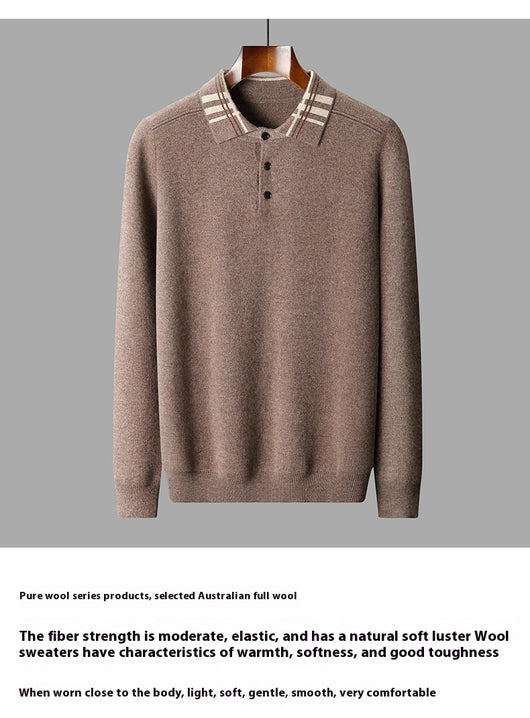Suéter Polo Cuello Solapa Multicolor Tejido Cashmere Holgado - Image 9