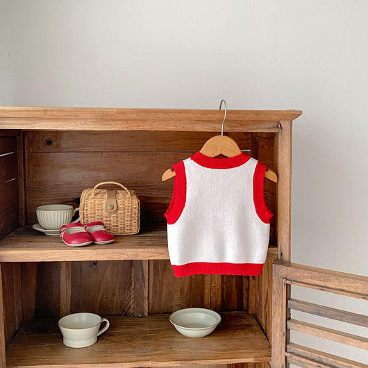Chaleco Tejido de Algodón para Niños con Diseño Jacquard Setas - Image 14