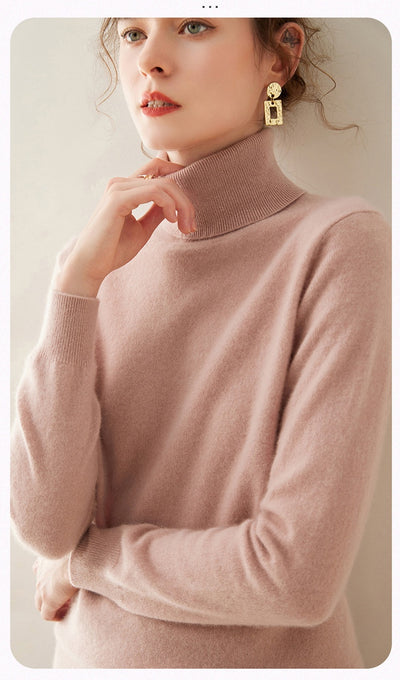 Suéter Cuello Alto de Cachemira Pura para Mujer - Image 40
