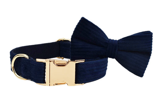 Collar y Correa para Perro en Pana Azul Marino - Cuerda de Sujeción para Exterior - Image 15