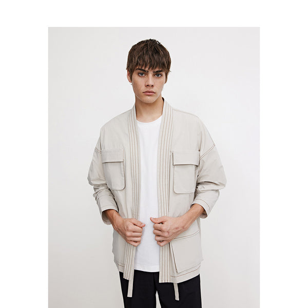 Chaqueta Ligera Estilo Japonés con Bolsillos Funcionales